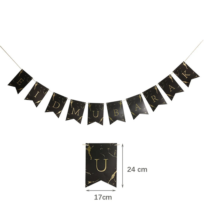 EID Mubarak Star Moon Hanging Banner