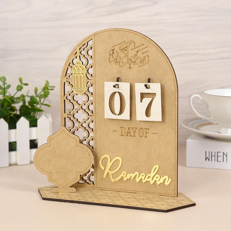 Acrylic Ramadan Countdown Calendar Gifts Day of Ramadan Calendar with Replacing Number 2025 Eid Mubarak Home Decoration Ornament