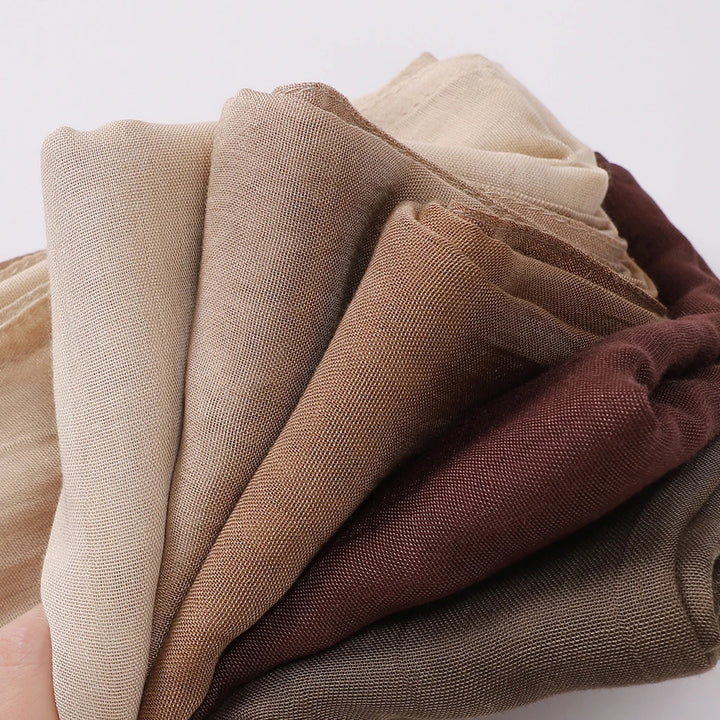 Thin Plain Muslim Hijabs for Women