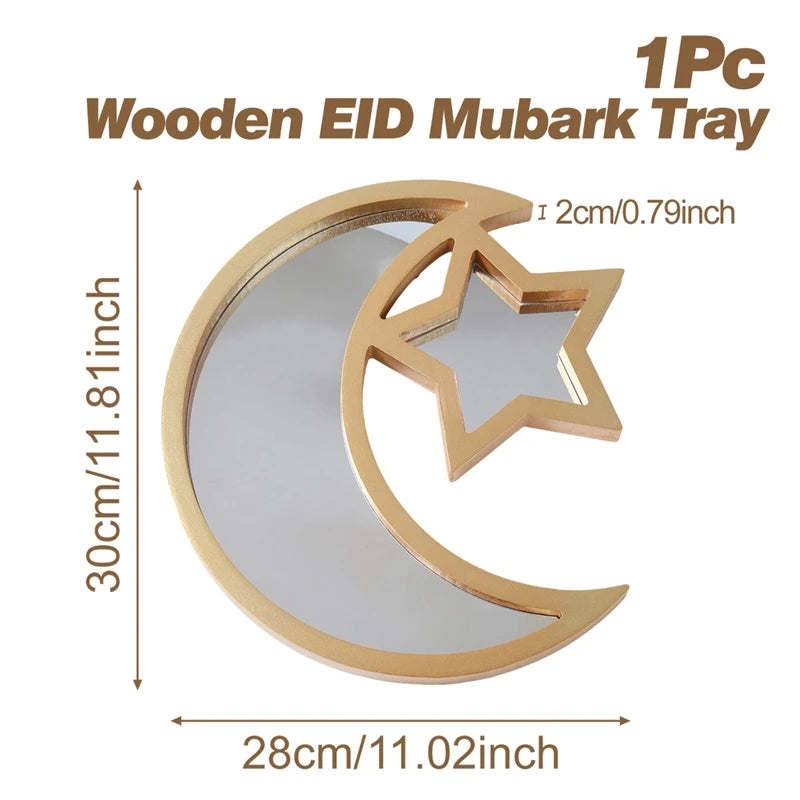 Wooden Pendant EID Mubarak 2025 Ramadan Decoration for Home