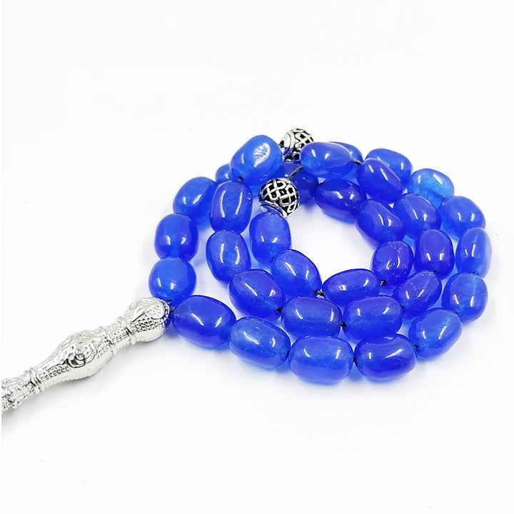 Natural Blue Agates Stone Prayer Beads