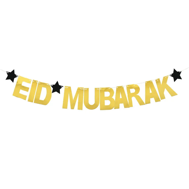 EID Mubarak Banner Glitter Star