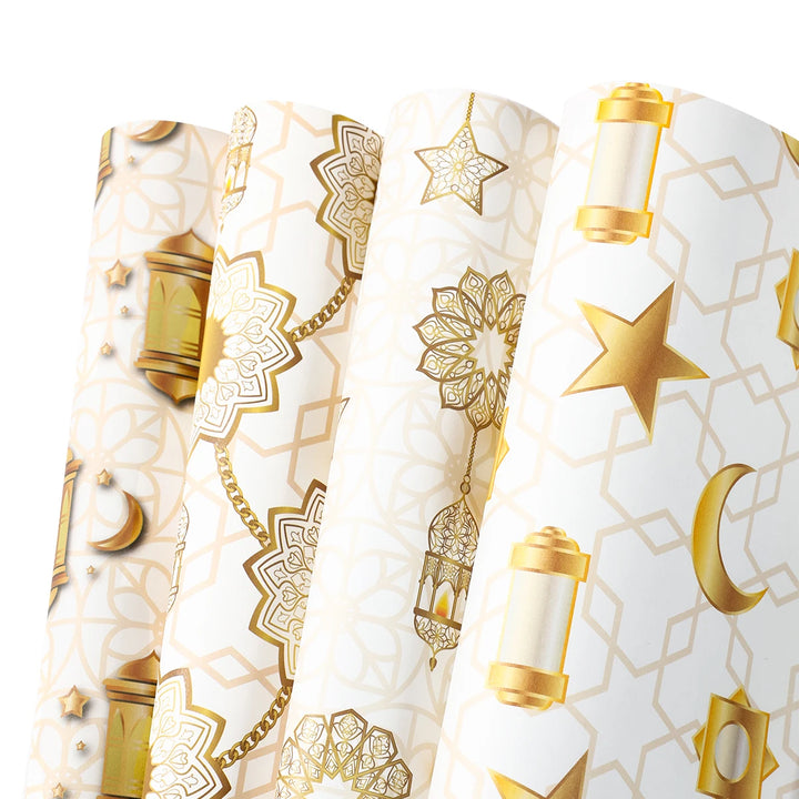 4/8/12pcs Eid Ramadan Mubarak Gift Wrapping Paper