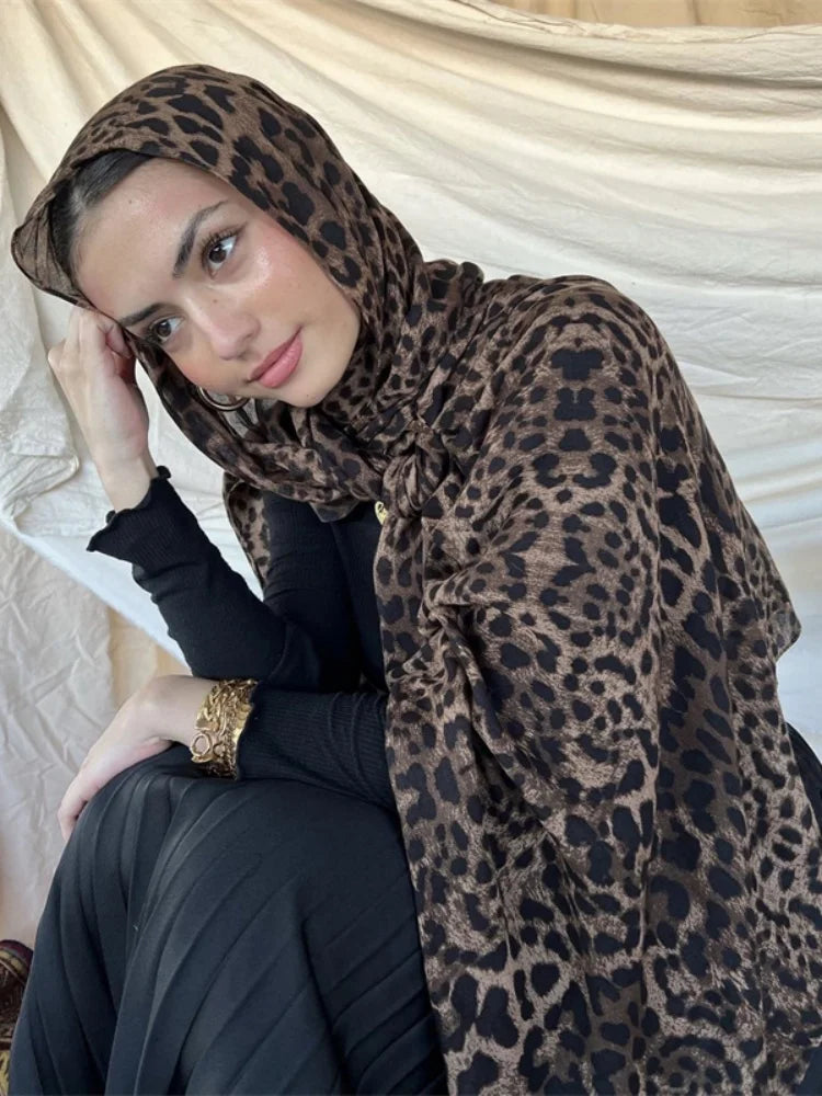 Leopard Print Ramadan Hijab for Women