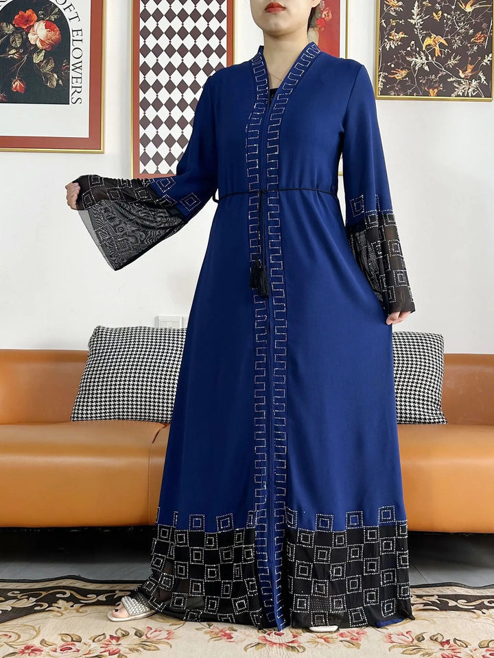 Women Long Sleeve Chiffon Abaya