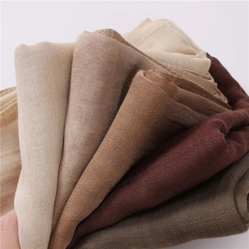 Women Big Size Plain Solid Cotton Rayon Hijab