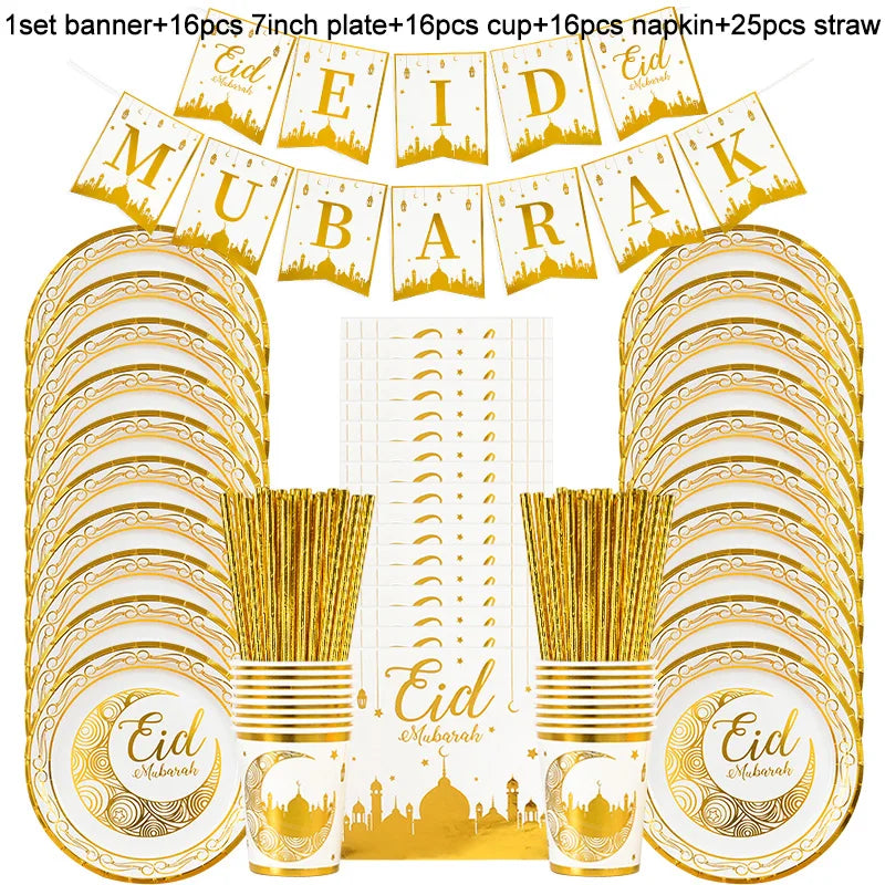 Eid Mubarak Disposable Tableware