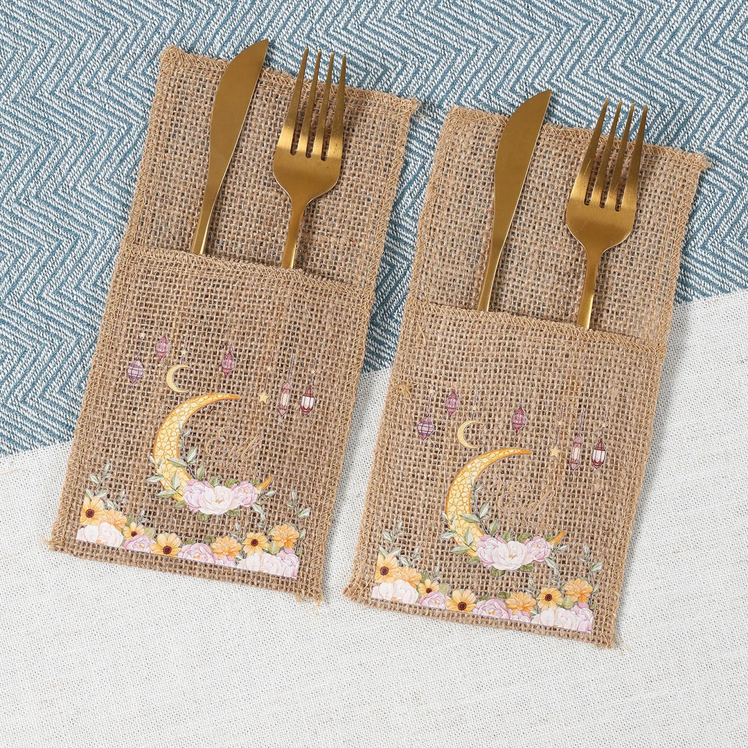Eid Mubarak Moon Star Knife and Fork Bag