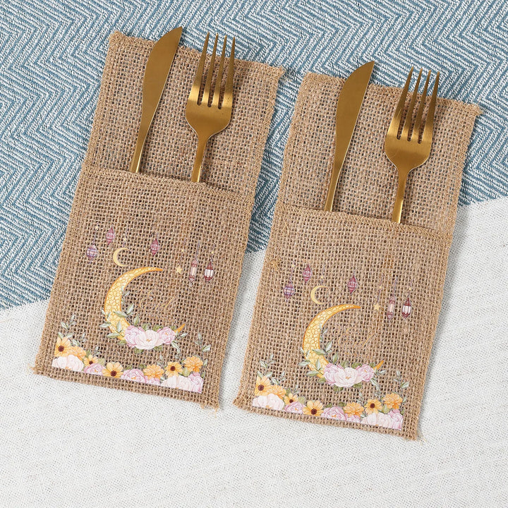 Eid Mubarak Moon Star Knife and Fork Bag