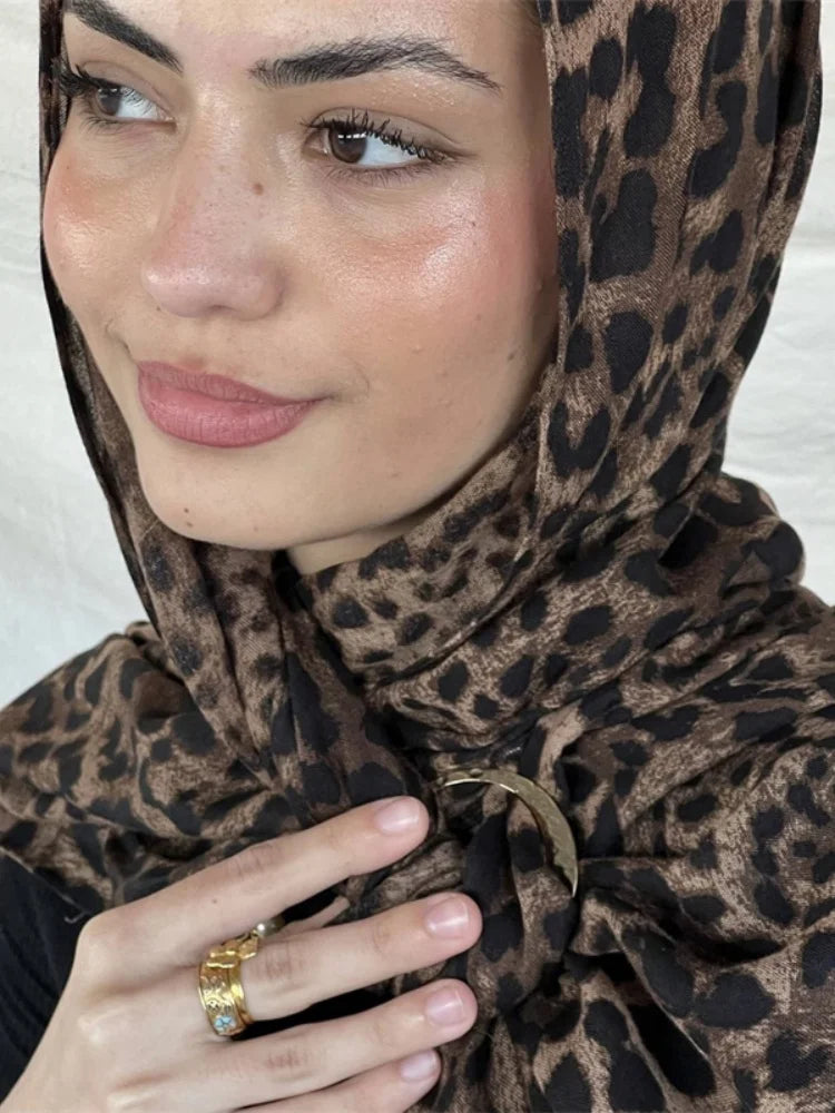 Leopard Print Ramadan Hijab for Women