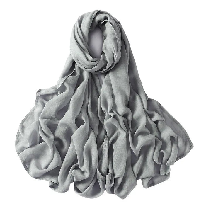Women Big Size Plain Solid Cotton Rayon Hijab