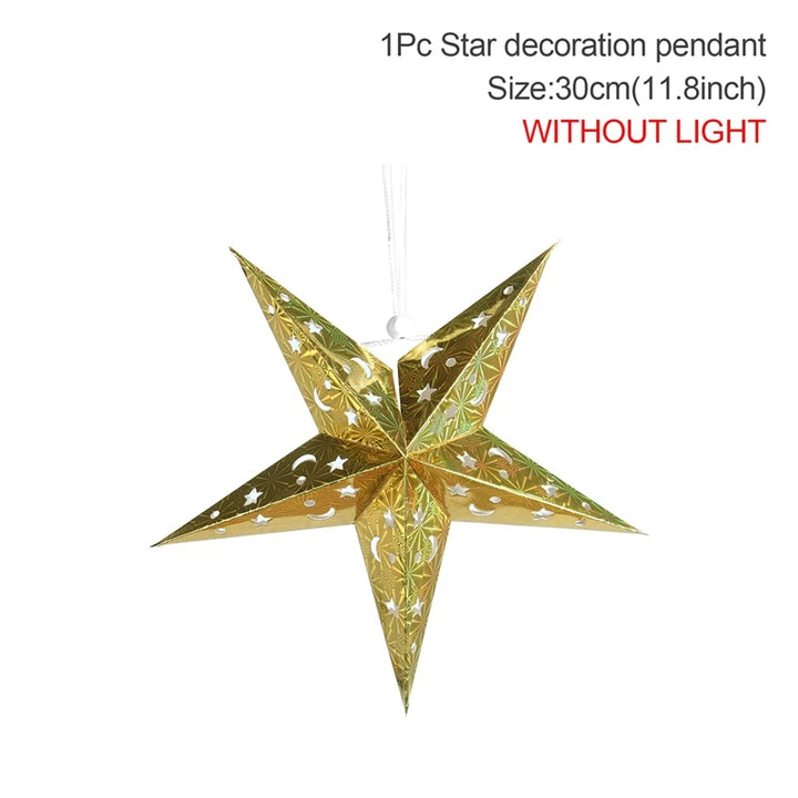 Eid Mubarak Hollow Star Hanging Home Decorations
