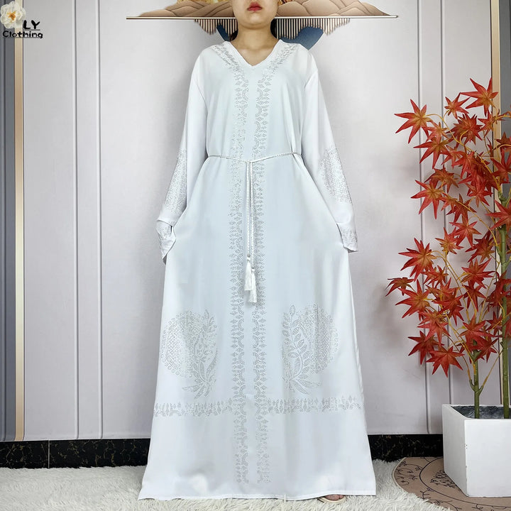 Muslim Women Diamonds Dashiki Abaya