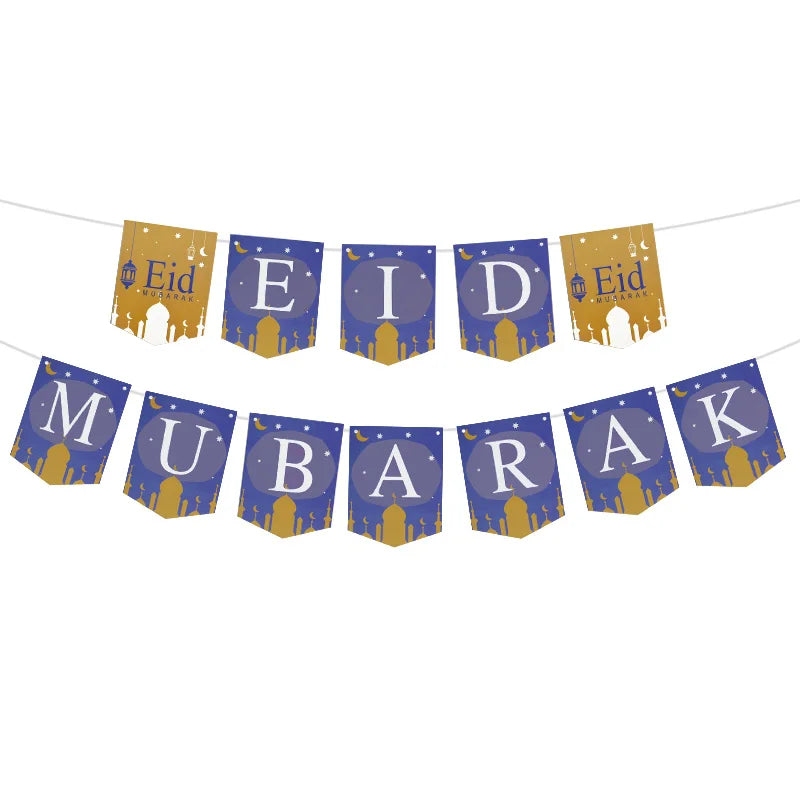 EID Mubarak Banner Glitter Star