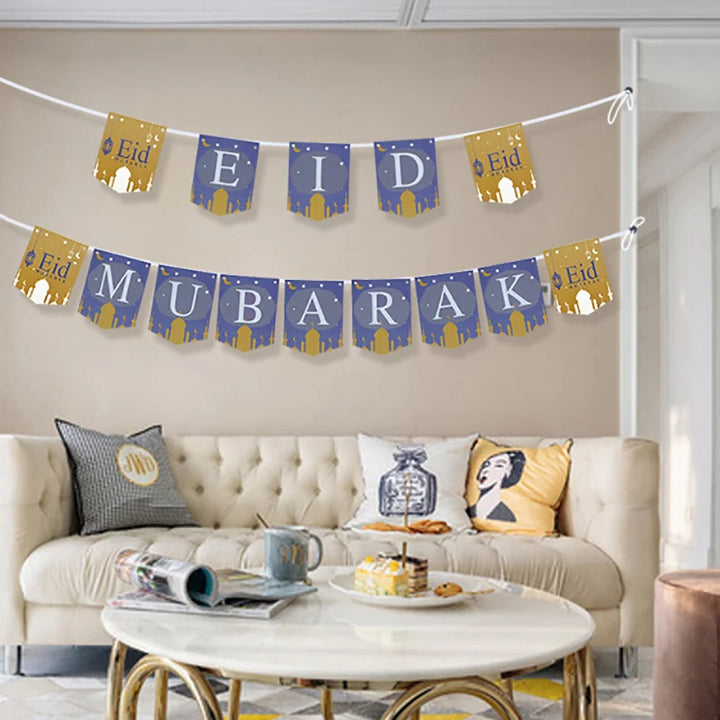 EID Mubarak Banner Glitter Star