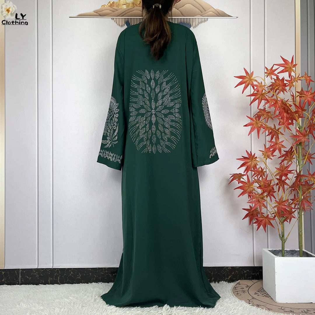 Muslim Women Diamonds Dashiki Abaya