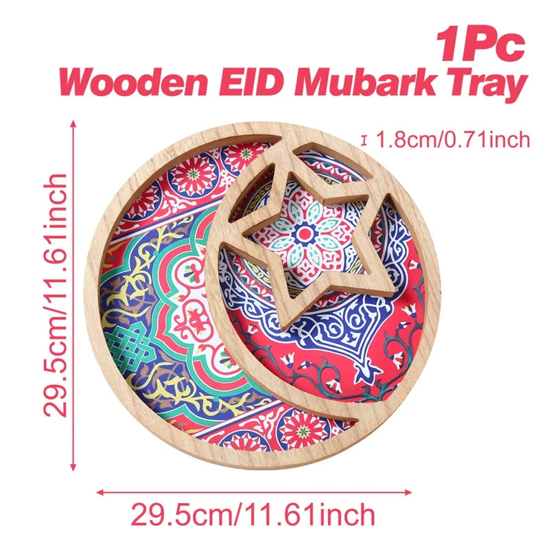 Wooden Pendant EID Mubarak 2025 Ramadan Decoration for Home